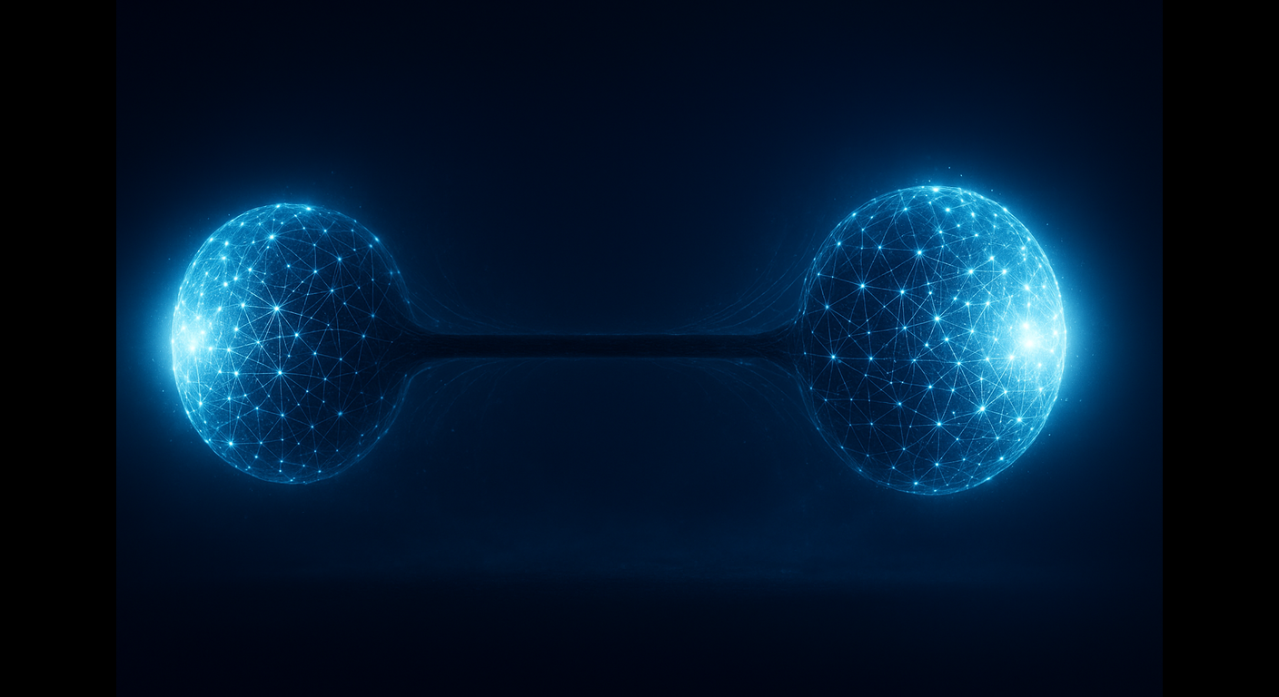 Abstract visualization of shifting hiring market dynamics, showing concentration at senior and specialist roles